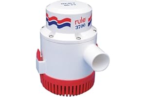 Rule 16A 3700 GPH Heavy Duty Bilge Pump, Non-Automatic, 24 Volt, White/Red