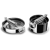 Joseph Joseph Space Steel 8-Piece Stainless Steel Sauce Pan Set with Lids, Nesting with Folding Handles, Induction &amp; Oven Safe
