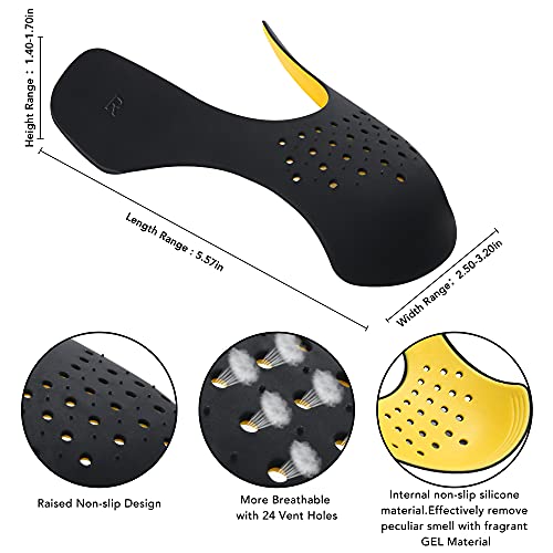 Upgrade 2 Pairs NURWOUE Sneaker Shoes Crease Guards, 2 Layers Against Shoes Creases, Anti-Wrinkle Shoes Crease Protectors, TPU & GEL Material with Anti-Slip and Aromatic Effects for US Size 5.5-12
