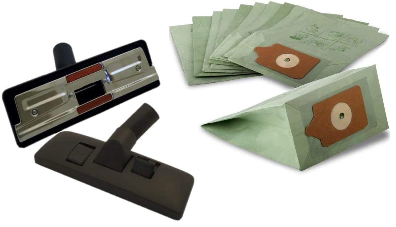 Utiz Black 32mm Floor Brush Head Tool & 10 Double Layer Paper Dust Bags For Henry Numatic Hetty Basil James