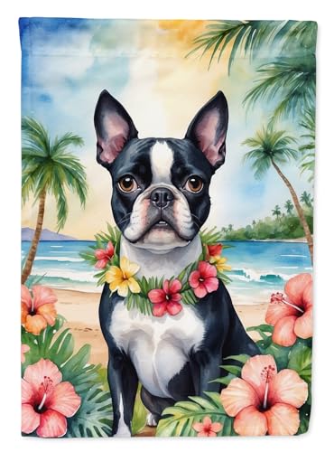 Caroline's Treasures DAC6383CHF Boston Terrier Luau House Flag Large Porch Slee…