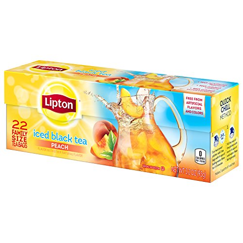 Lipton Family Black Iced Tea Bags Peach 22 count, pack of 6 Pricepulse