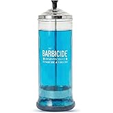 BARBICIDE Disinfecting Jar (Large - 37 Fl Oz) &ndash; Durable Glass Immersion Container with Stainless Steel Lid &amp;Tray &ndash; Professional Tool Sanitizer for Combs, Brushes, Nail Tools &amp; Implements