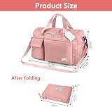 Flintronic Duffel Bag Foldable 50L Pink Large Holdall Wet Dry Pocket Gym Travel view 3