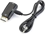 Generic HDMI to VGA Adapter 1080p Gold Audio Jack Cable for Monitor Laptop view 2