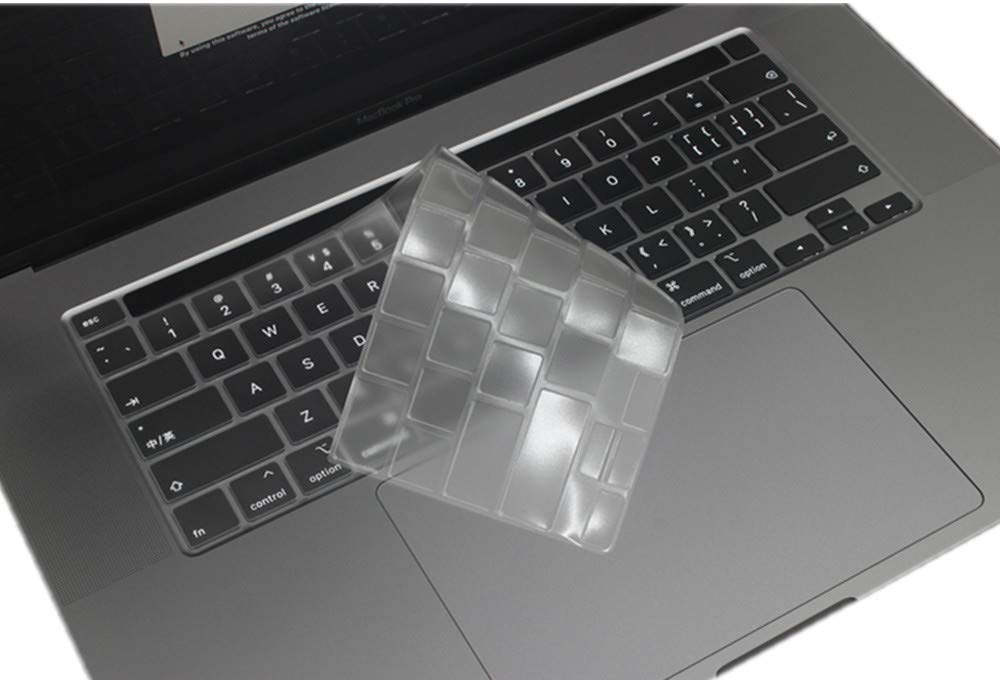 Se7enline Compatible with MacBook Pro 13 inch A2289/A2338 M1 M2/A2251 & MacBook Pro 16 inch Keyboard Skin A2141 Ultra Thin TPU Protector for Mac Pro with Touch Bar Touch ID US Layout,Transparent/Clear โ image 1