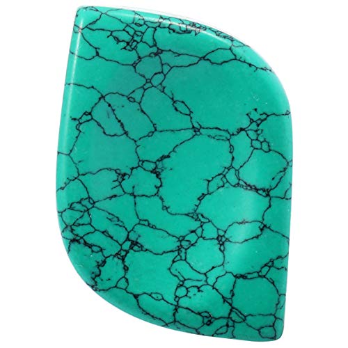 Nupuyai Green Howlite Turquoise Thumb Worry Stone, Healing Crystal Pocket Palm Stone for Reiki Anxiety Stress Relief, Rhombus