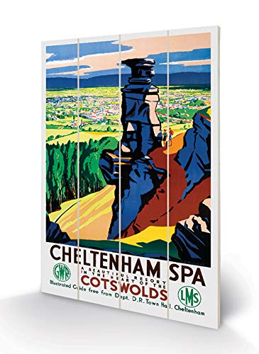 National Railway Museum SW12578P Wooden Print 59 x 40 cm Cheltenham Spa (Cotswolds by C H Birtwhistle), Multi-Colour, 59 x 40 x 1.2 cm