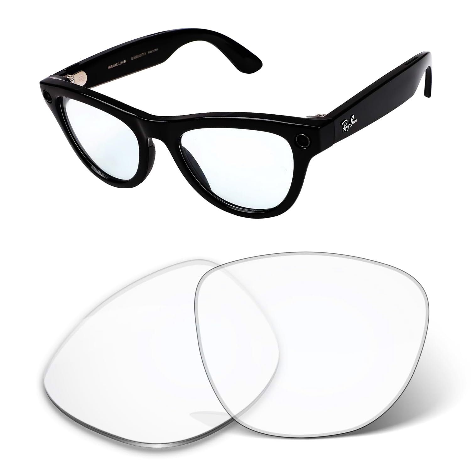 Photo 1 of 1.6MM Replacement Lenses Compatible with Ray-Ban Meta Skyler RW4010/RW4014 52mm Smart Glasses, Scratch-Proofes (Hd Crystal)