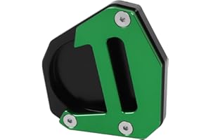 CHIFUN Kickstand Extender Enlarger Pad Side Stand Extension Plate Replacement for KAWASAKI KLR650 2009-2018 KLR650 ABS Adventure Traveler 2022-2023 Side Parking Stand Foot Pad (Green)
