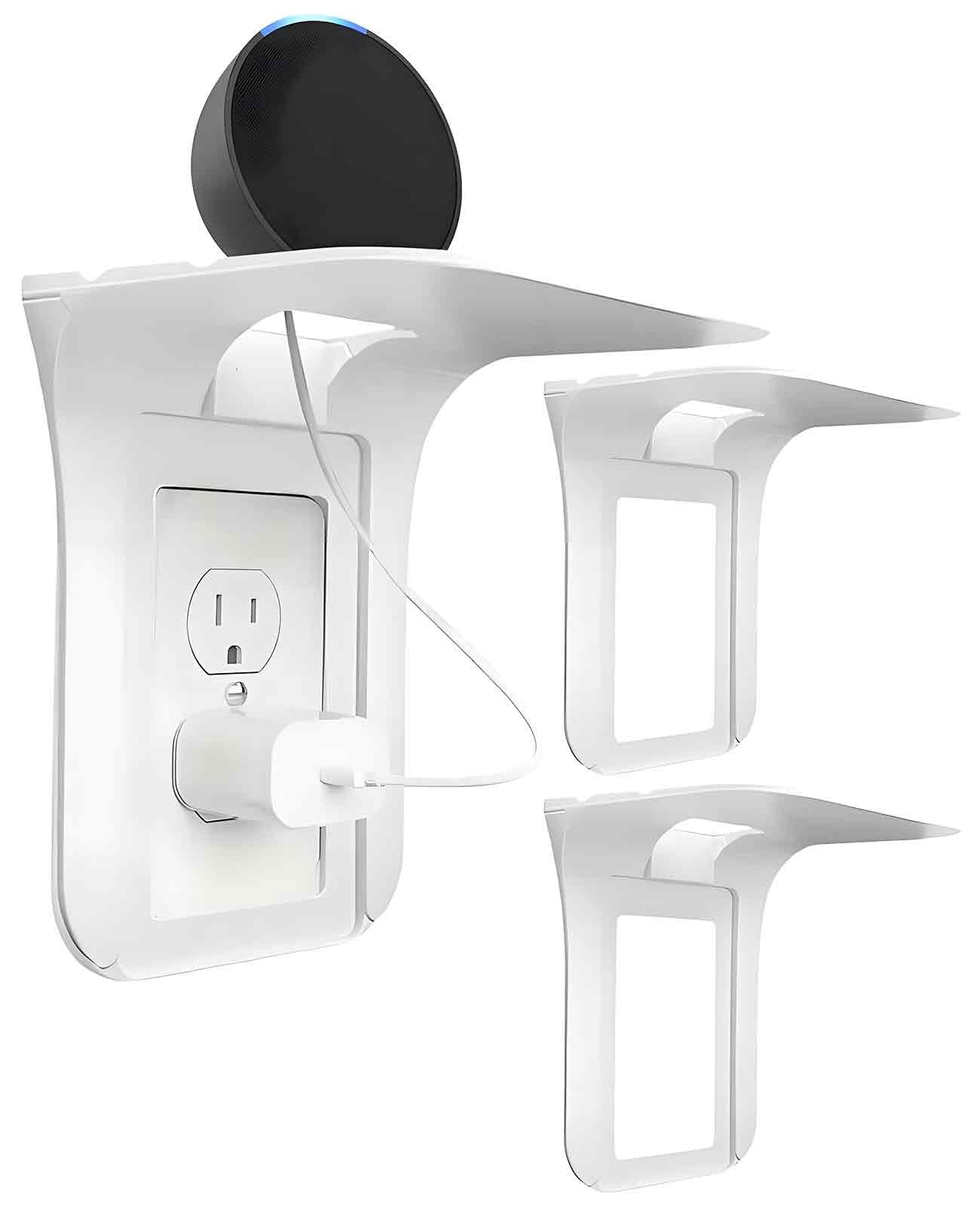 Photo 1 of Gaahkai 3 Pack Plug Shelf for Wall Outlet, Wall Mount Socket Stand for Space Saving