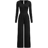 CIDER Women's Long Sleeve Jumpsuit Wide Leg Pants Date Night rompers Casual Jumpsuit