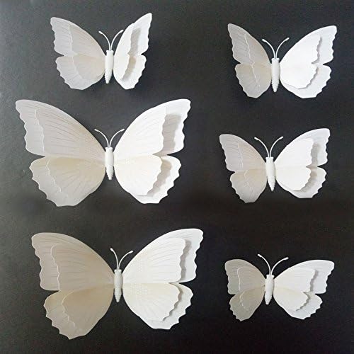 JMETRIC Stickers Wall Decals Art Vinyl,12x 3D Butterfly Fridge Magnet Applique Home Decal Peel Removable Living Room Bedroom for Christmas Office Home kitchen Decoration