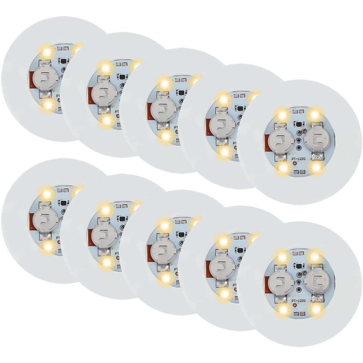 10Pcs Light Up Coasters, 6cm/2.36in Light Up Bar Drinking Coasters for Beer Wine Glass Beverage Mat Home Flashing Shots Light for Party, Wedding, Bar (Warm White)