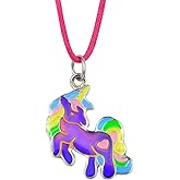 FUN JEWELS Fairy Tale Cute Unicorn Pendant Color Change Mood Necklace Gift For Girls
