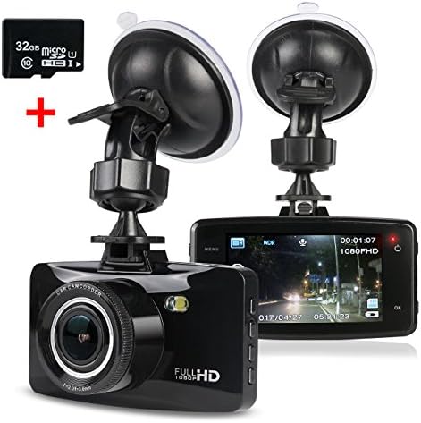 Trofoty Dash Camera with 32GB Micro SD Card HD 1080P 170 Degree Wide Angle Car Camera with Dashboard Camera Driving Recorder Night Vision,G-Sensor