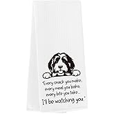 Wzotiy Bernedoodle Dog Kitchen Towels Gifts for Owners Women Men Bernedoodle Lovers Every Snack You Make Every Bite You Take Decor Waffle Weave Dish Towels for Kitchen 14 x 23 Inches