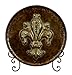 Deco 79 Metal Fleur De Lis Embossed Detail Charger with Stand, 24