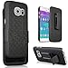 Galaxy S7 Case, Heavy Duty Samsung Galaxy S7 Belt Clip Case Super Slim Hard Shell Holster Clip Cover with Kickstand and Swivel Belt Clip for Galaxy S 7 Cell Phone Black
