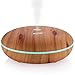 Housmile Essential Oil Diffuser 350ml Ultrasonic Humidifier Aromatherapy Diffuser with Cool Mist & Color Change LED light, Wood Grain