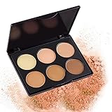 DE'LANCI Travel 6 Colors Powder Contour Palette Face Foundation Highlighting Contouring Makeup Palette Coverage Camouflage Concealer Highlighter Make Up Set