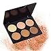 DE'LANCI Travel 6 Colors Powder Contour Palette Face Foundation Highlighting Contouring Makeup Palette Coverage Camouflage Concealer Highlighter Make Up Set