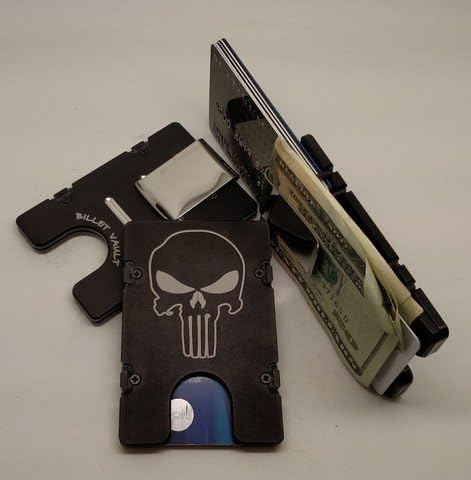 Helm Punisher RFID Protected Aluminum Wallet & Credit Card Holder44; Black