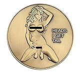 Nude Girl Heads and Tails Flipping Challenge Coin