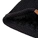 PAGE ONE Mens Beanie Hat Thick Fleece Lined Knit Hat Solid Cap Men Women(Black)