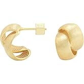 RENAIZ Dainty Lightweight Hoop & Stud Earrings for Women – 14K Gold Plated & Rhodium Plated, Minimalist Geometric Hypoallergenic Jewelry, Tiny Dainty Everyday Studs and Hoops