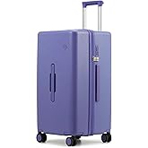 mixi 24'' Plus Trunk Luggage Medium Checked Luggage PC Hard Shell Rolling Travel Suitcases with Spinner Wheels & TSA Lock, Dreamy Purple