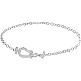 S.L JEWELERY S Horseshoe Bracelet for Women Copper with Cubic Zirconia,Horse Bracelet Jewelry for Mother Wife Sister Wedding Birthday,7.5"