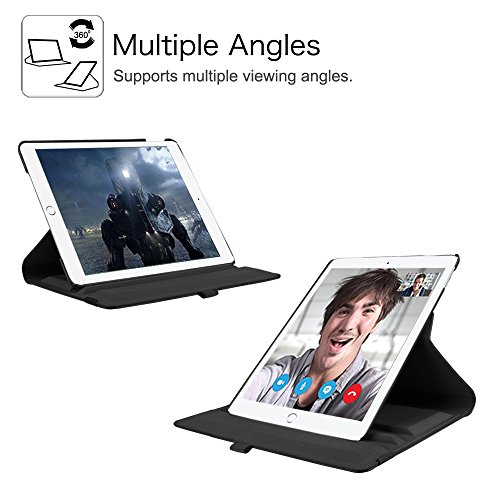 Fintie iPad Pro 9.7 Case - 360 Degree Rotating Stand Case with Smart Cover Auto Sleep / Wake Feature for Apple iPad Pro 9.7 Inch (2016 Version), Black
