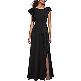 WOOSEA Women's Sexy Split Evening Cocktail Party Maxi A-Line Long Formal Dress
