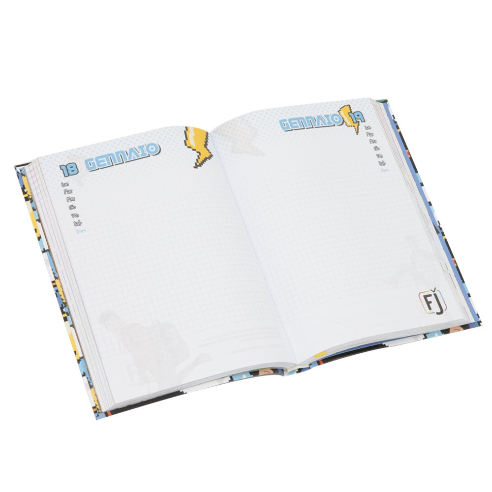 Favij Diario Scuola 10 MESI, Formato Standard, 320 Pagine, Grafica Illustrata 2, Collezione 2018/19 Luggage Tag, Multicolour (Multicolore)
