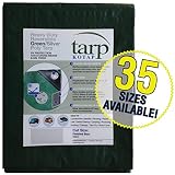 Kotap 15-ft x 20-ft Heavy-Duty 12 by 12 Cross Weave 8-mil Reversible Green/Silver Poly Tarp, Item: TGS-1520