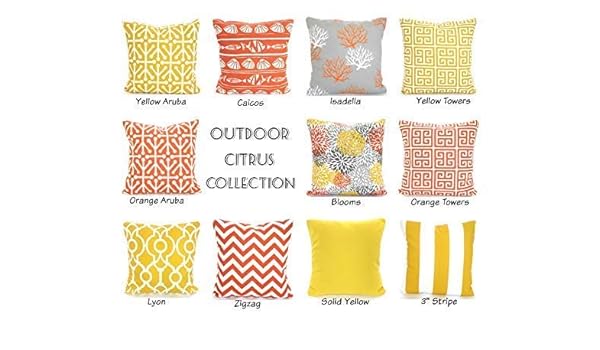 Amazon Com Outdoor Throw Pillow Covers Orange Yellow Gray