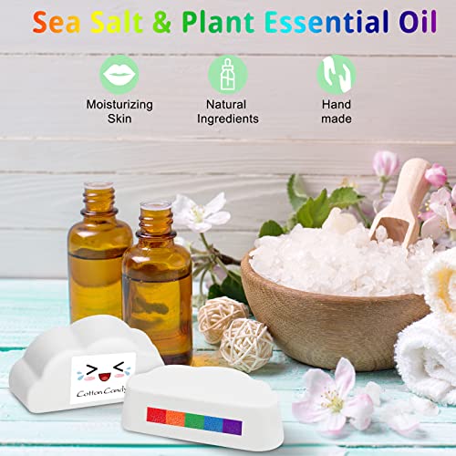 Bath Bombs Gift Set of 4, Handmade Rainbow Bath Bombs with Natural Ingredients, Cloud ​Bath Bomb with Rich Bubbles, Great Gift idea for Her, Girls, Women and Kids