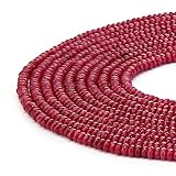 BRCbeads Ruby Color Color Jade Gemstone Faceted Rondelle Loose Beads 2*4 mm Approxi 15.5 inch 165pcs 1 Strand per Bag for Jewelry Making