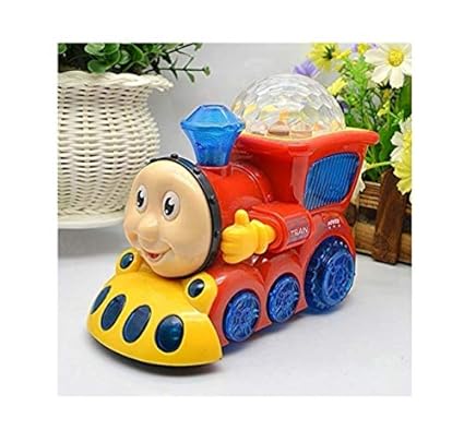 Vikas gift gallery Bump and go Musical Engine Toy Train with 4D Light and Sound, Multi Color