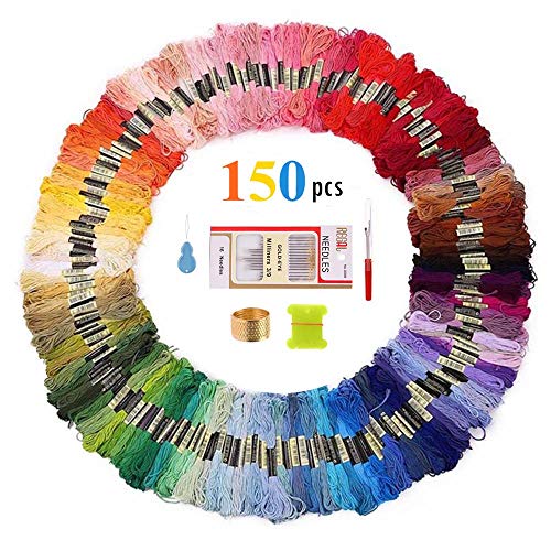 Embroidery Floss â€“ Sotica 150 Skeins Embroidery Floss with 16 Pcs Embroidery Needles,Friendship Bracelet String,Cross Stitch Threads and Cross Stitch Tool Kit, Perfect Embroidery