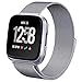 hooroor Compatible Bands Replacement for Fitbit Versa Smart Watch Women Men Small Large, Milanese Loop Stainless Steel Metal Sport Bracelet Strap Magnet Lock Wristbands (Graphite, Large)