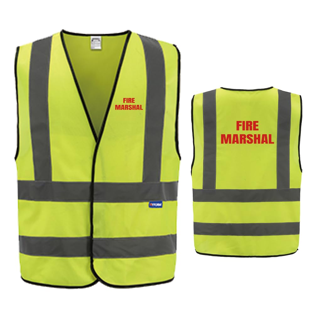 AYKRM High Visibility Safety Vest with Hi Vis Design - Yellow, XS Size; Ideal for Security and Fire Marshal Roles