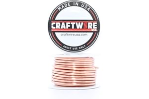 Craftwire USA Solid Bare Copper Wire Round,Bright,Half Hard,5 OZ 12 Gauge,18 Feet (Choose 10 to 30 ga.)
