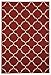 Indoor Doormat Rubber Backed, 18 X 30 inch, Trellis Carmine Red, Non Slip, Kitchen Rugs and Mats