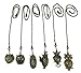 Hyamass 6pcs Vintage Different Owl Hollow Out Charm Pendant Ceiling Light Fan Danglers Light Fan Pulls Chain Extender with Ball Chain Connector