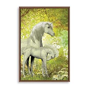 Framed Canvas Wall Art Unicorn Canvas Prints Home Artwork Decoration for Living Room,Bedroom - 16x24 inches
