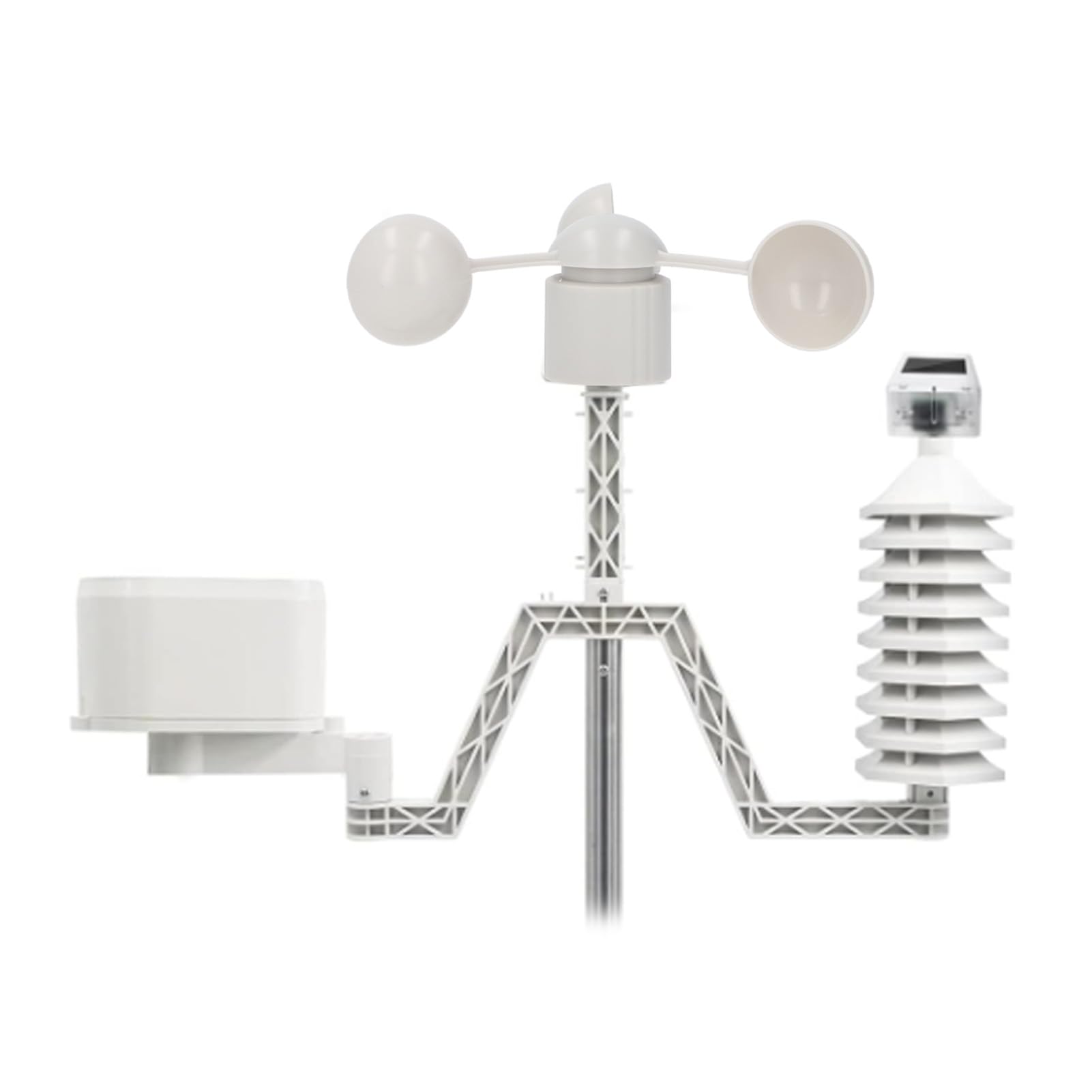 Weather Meter Kit, Wind Vane Cup Anemometer, Anemometer Cup Speed Measuring Sensor Cup RJ11 Connector 3 Cups Wind Direction Gauge for Weather Meter