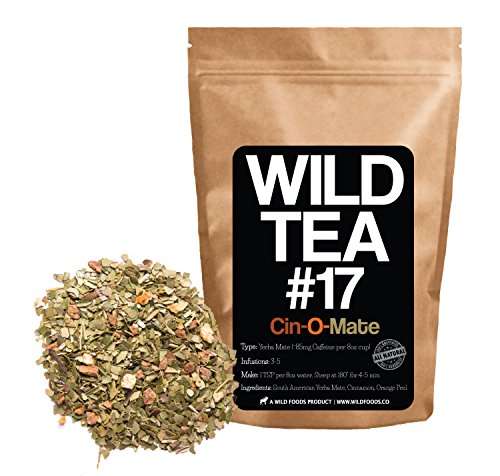 Organically Grown Yerba Mate Herbal Tea With Cinnamon and Orange Peel, Wild Tea #17 Cin-O-Mate by Wild Foods (4 ounce)