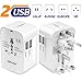 MAXAH® 2 USB Charging Port (1A) Surge Protector All in One Universal Worldwide Travel Wall Charger AC Power AU UK US EU Plug Adapter Adaptor (2 USB (1A) (Upgraded)